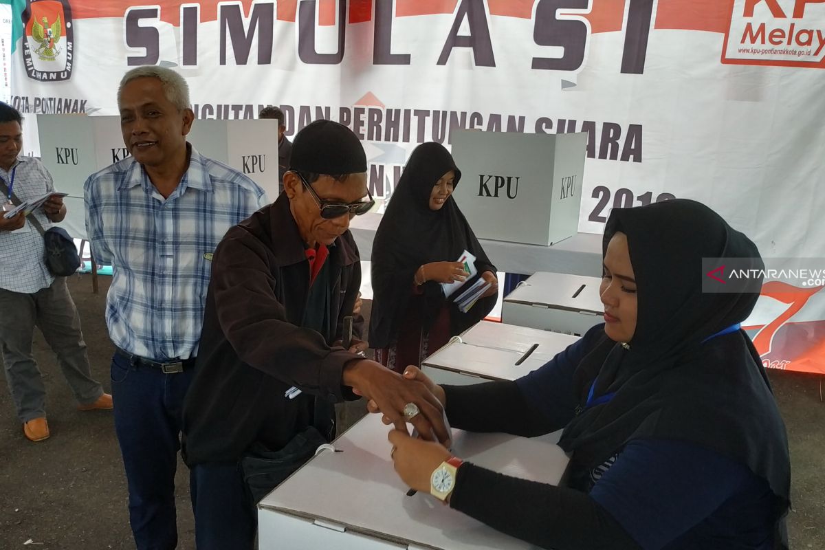 KPU Kota Pontianak simulasi pemungutan dan penghitungan suara Pemilu