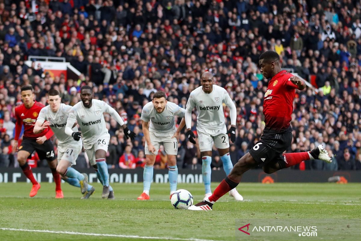 Dapat dua penalti, Manchester United menang 2-1 atas West Ham