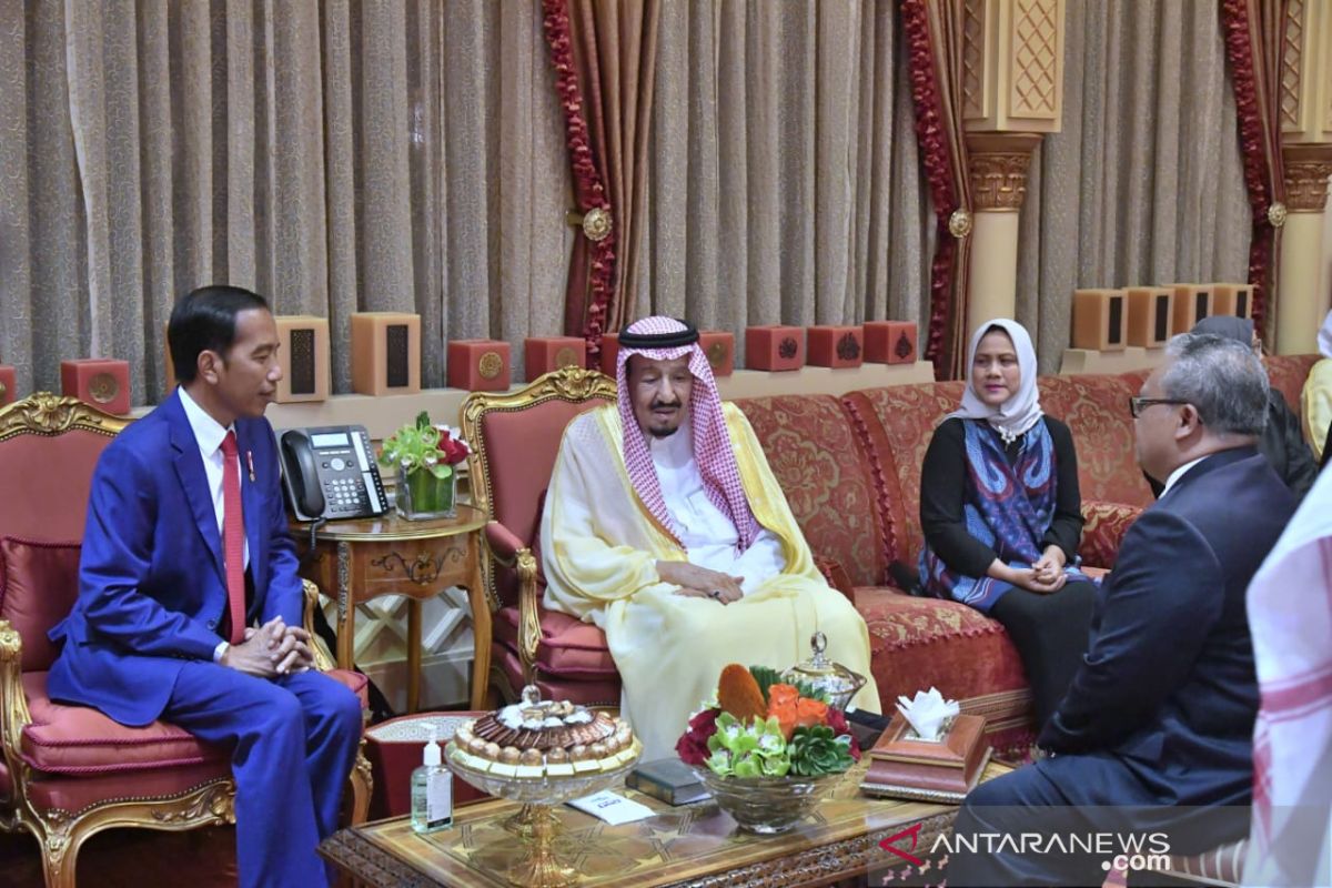 Presiden bertemu Raja Salman di Istana pribadi Raja di Riyadh