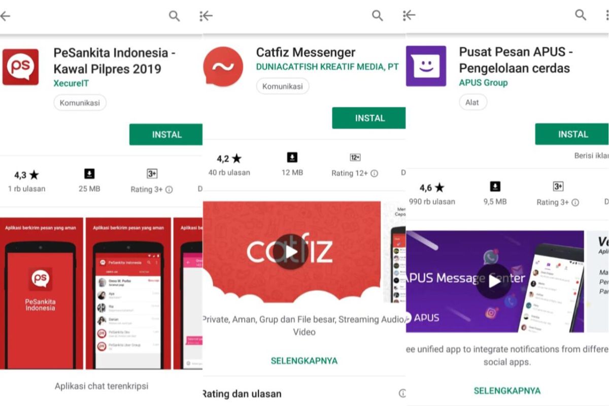 Aplikasi-aplikasi alternatif dalam negeri pengganti WhatsApp