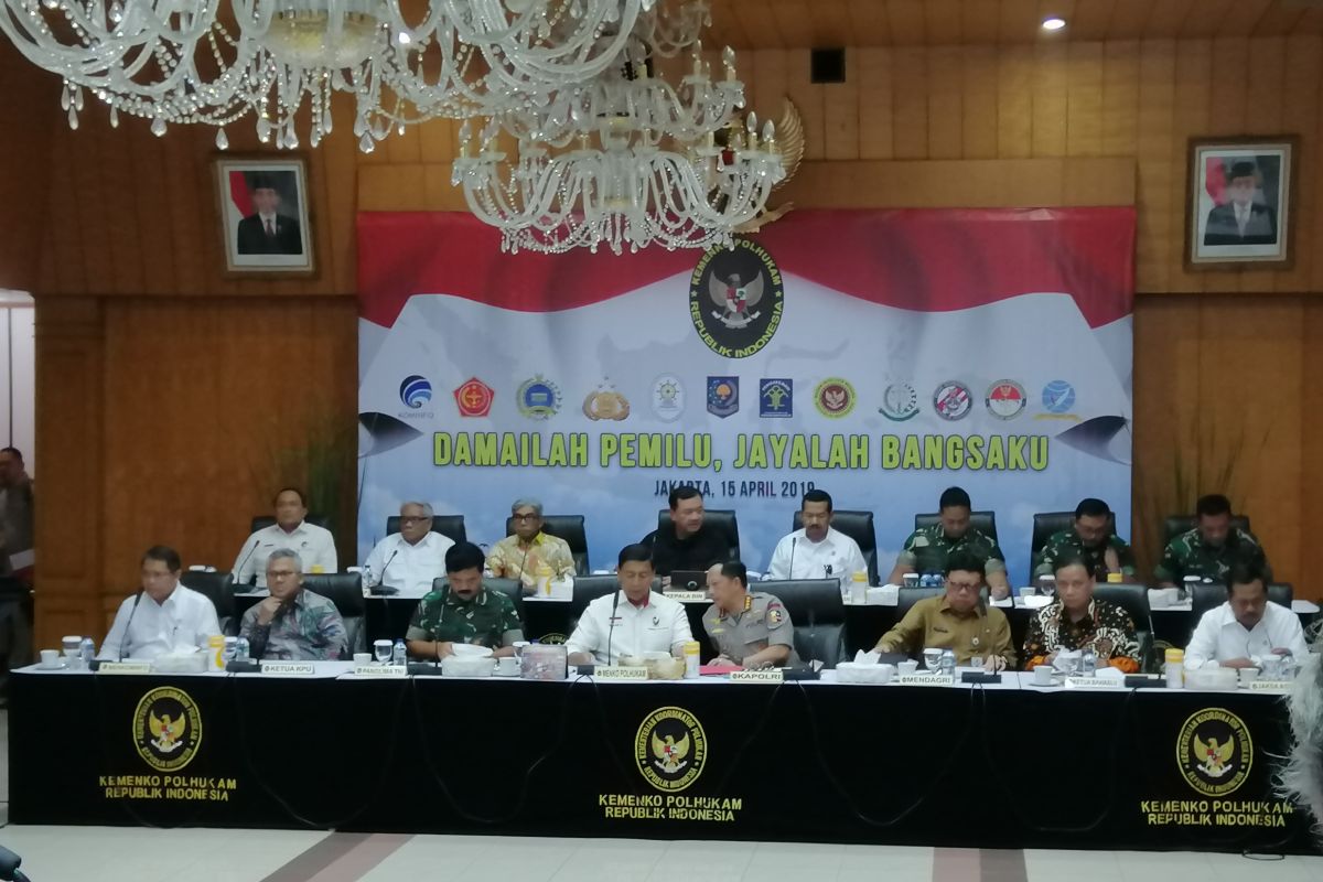 Menko Polhukam gelar rakor pengamanan Pemilu serentak 2019