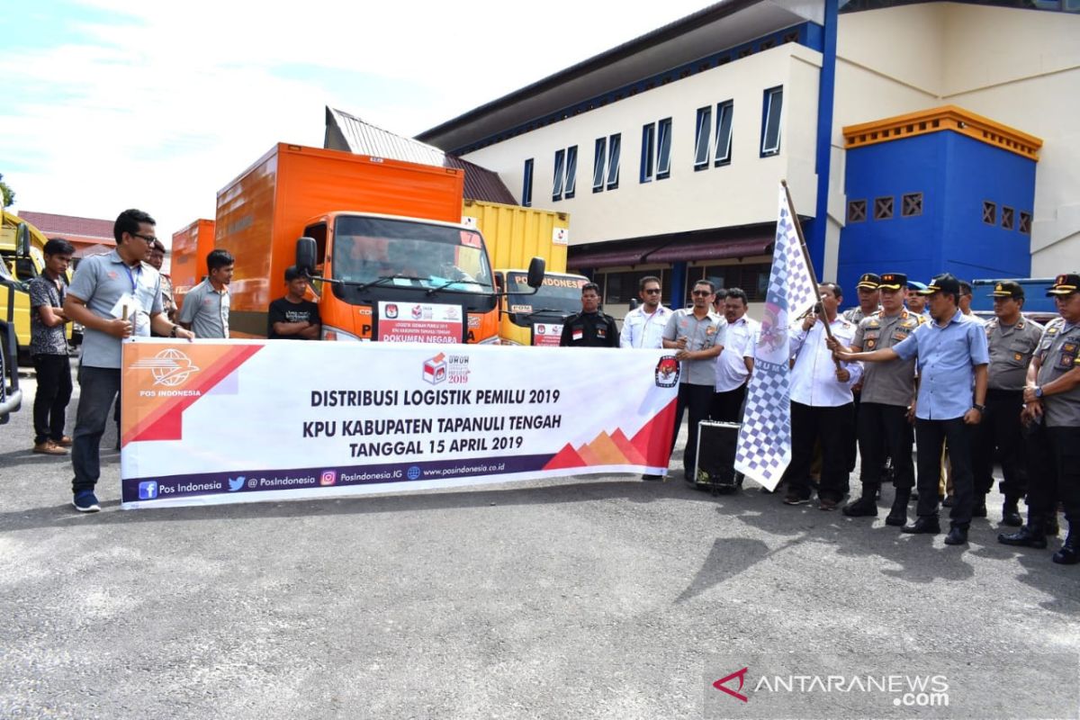 KPU Tapteng distribusikan logistik Pemilu 2019