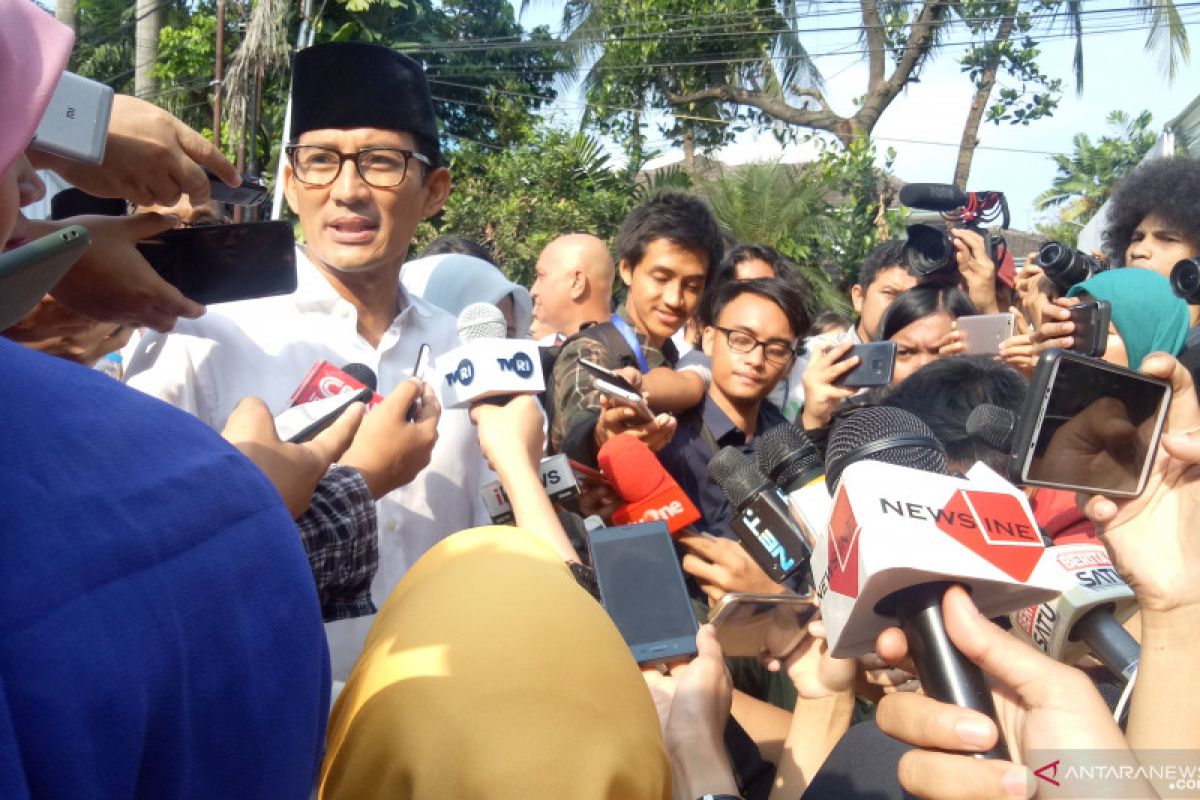 Sandiaga: Pilpres lancar dan masyarakat didengar aspirasinya