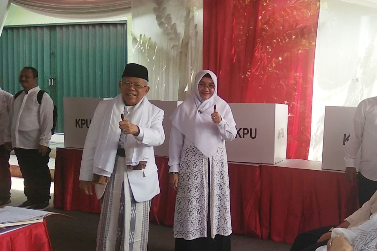 Ma'ruf Amin yakin raih 90 persen suara di TPS 051 Koja Jakarta Utara