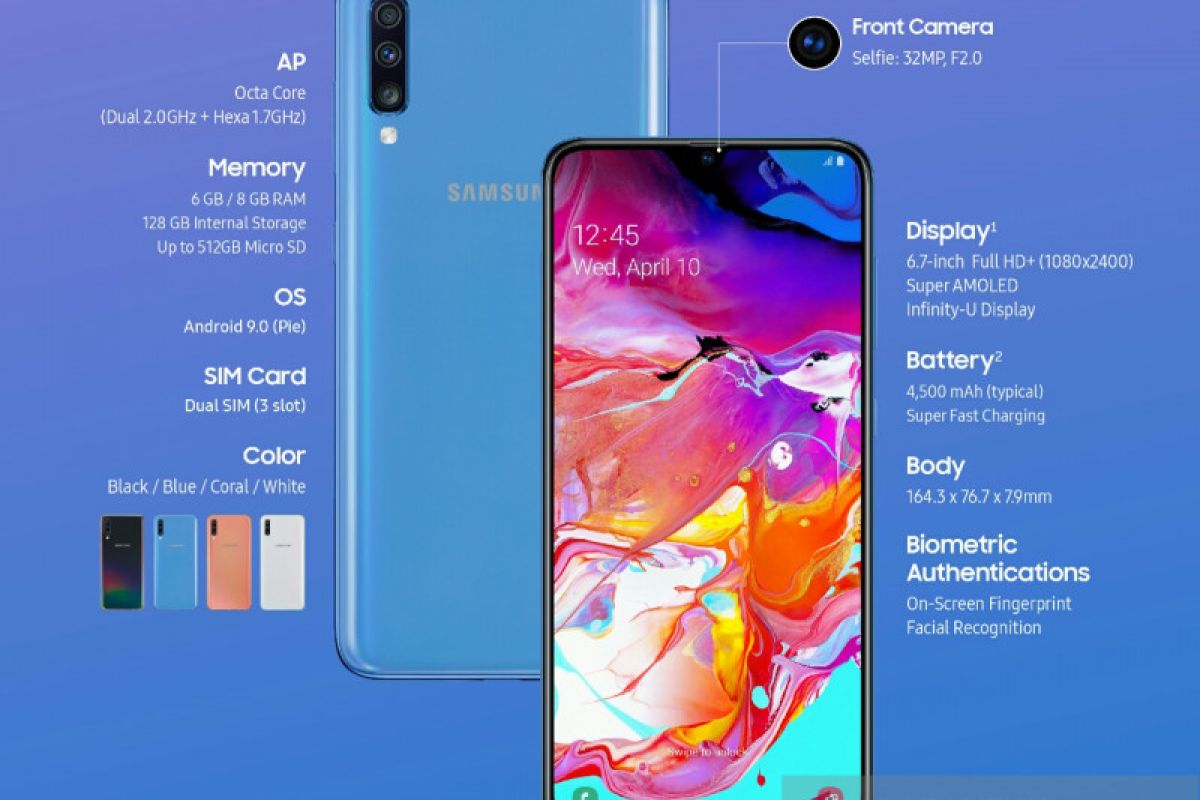 Samsung buka pre-order Galaxy A70 mulai kemarin