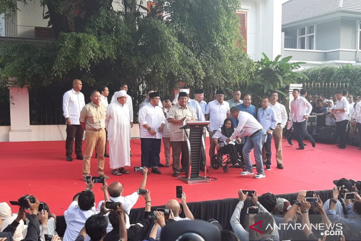 Konpres, Prabowo mengklaim menang versi hitung cepat internal