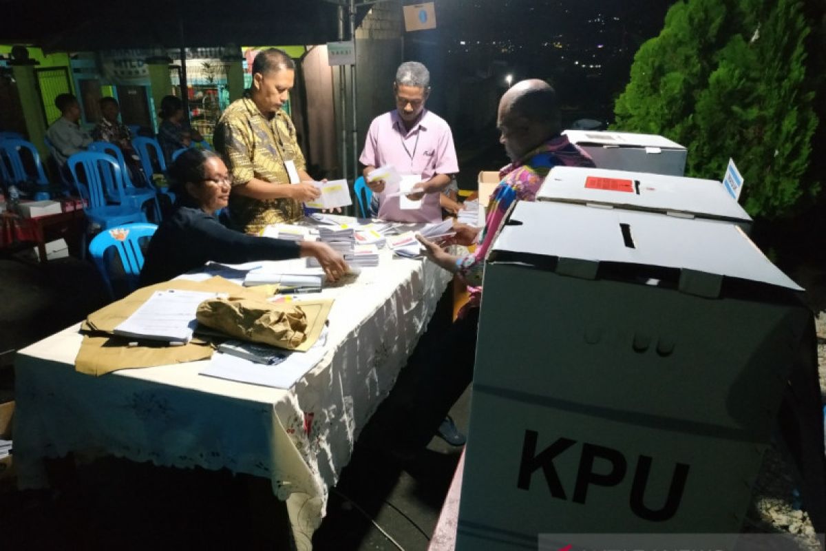 Penghitungan suara masih berlangsung di sejumlah TPS di Kelurahan Awiyo Jayapura