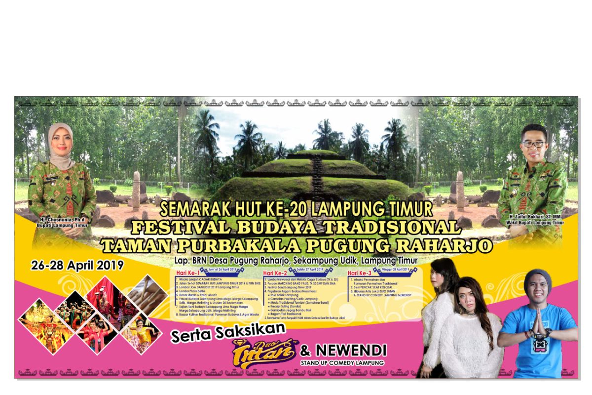 Lampung Timur  Gelar Festival Budaya Tradisional   di Taman Purbakala Pugung Raharjo