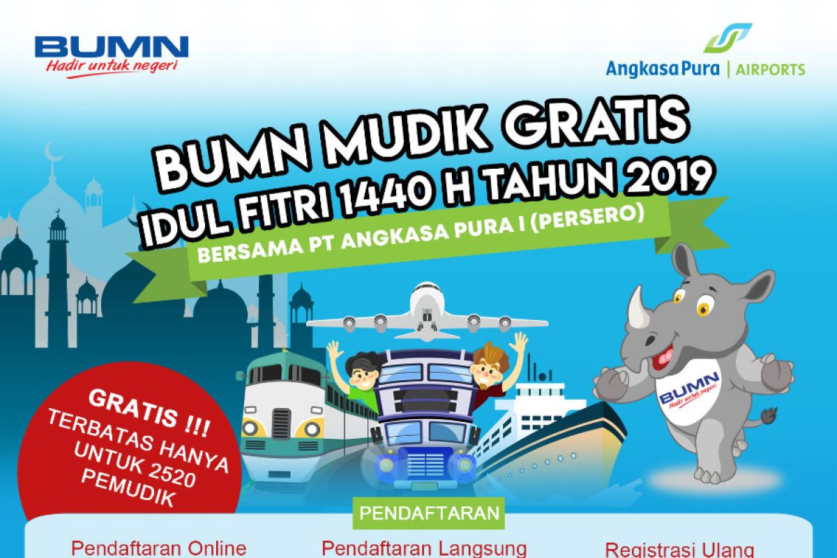 PT AP I buka pendaftaran mudik gratis 2019