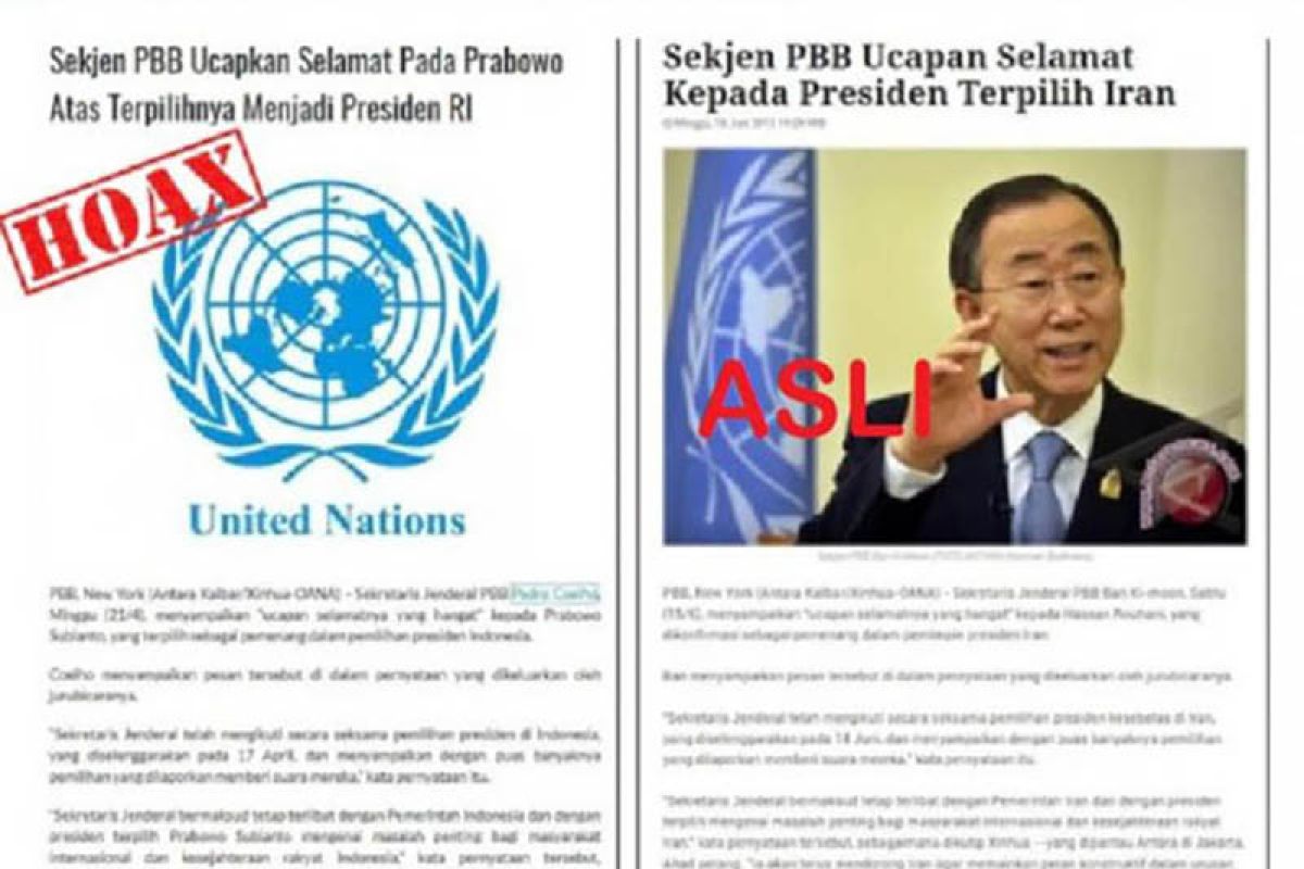 Hoaks, ucapan selamat Sekjen PBB kepada Prabowo terkait Pilpres 2019