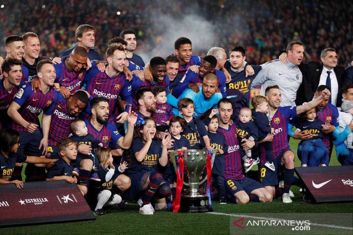 Hasil dan klasemen Liga Spanyol, Barcelona pastikan juara