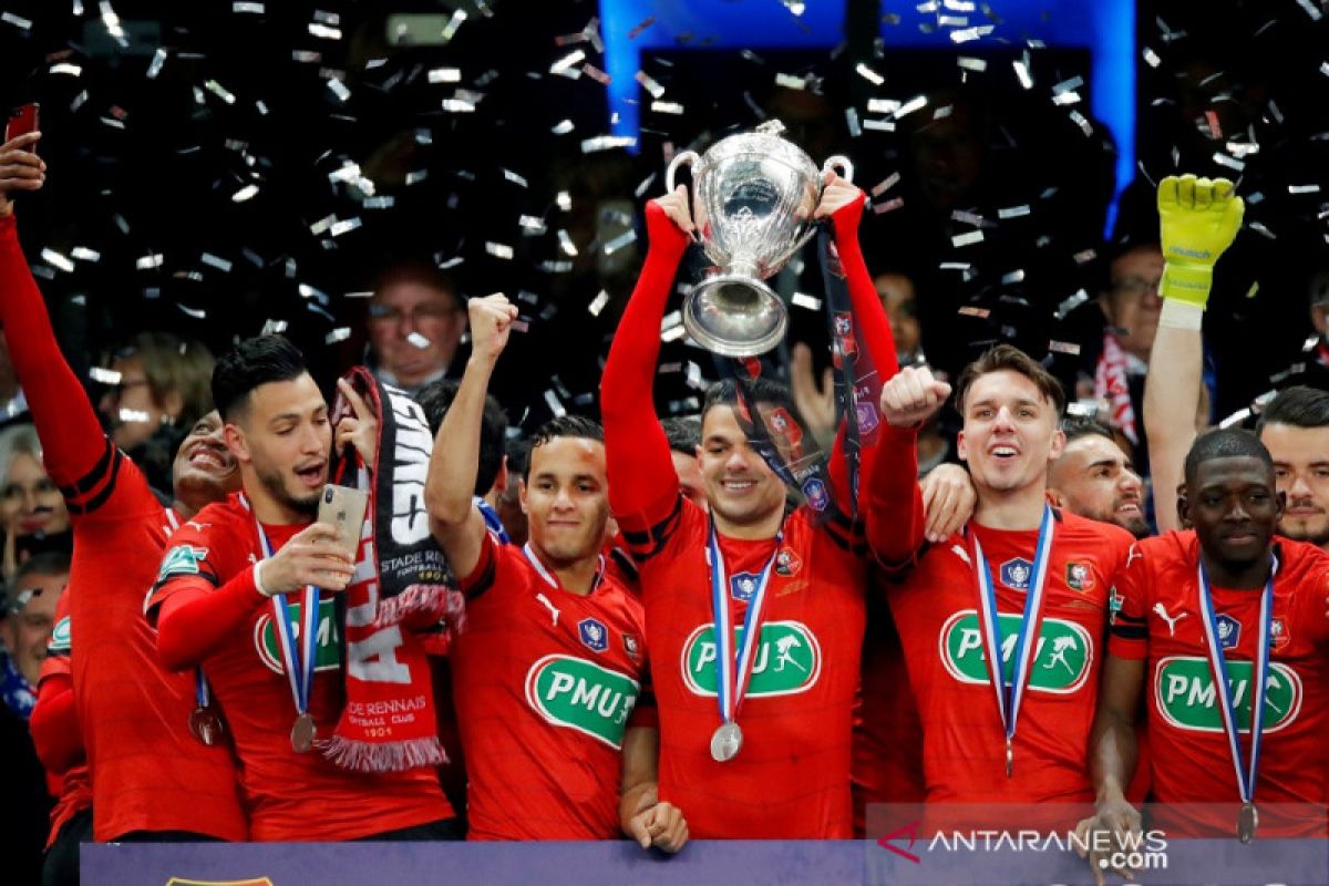 Imbang adu pinalti kontra PSG, Rennes juara Piala Prancis