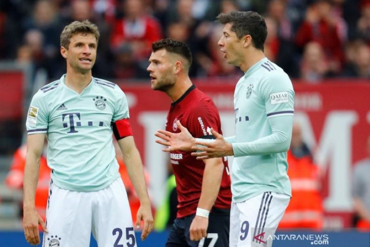 Ditahan imbang Nuernberg, Munchen gagal perlebar jarak dengan Dortmund