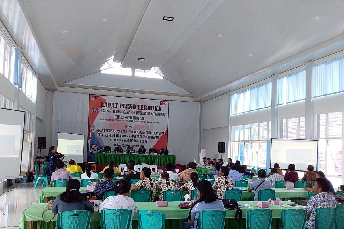 KPU Sangihe mulai rekapitulasi suara pemilu