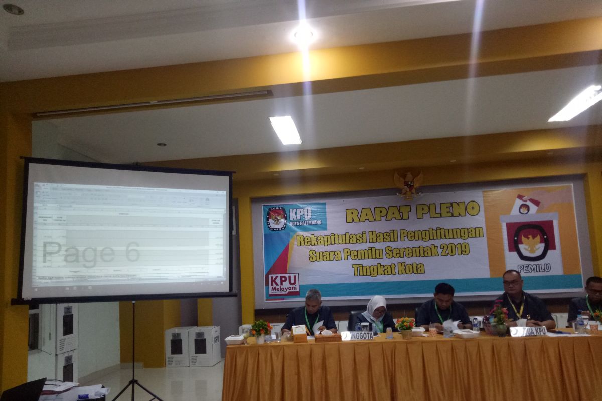 KPU Palembang lanjutkan pleno rekapitulasi pemilihan DPR