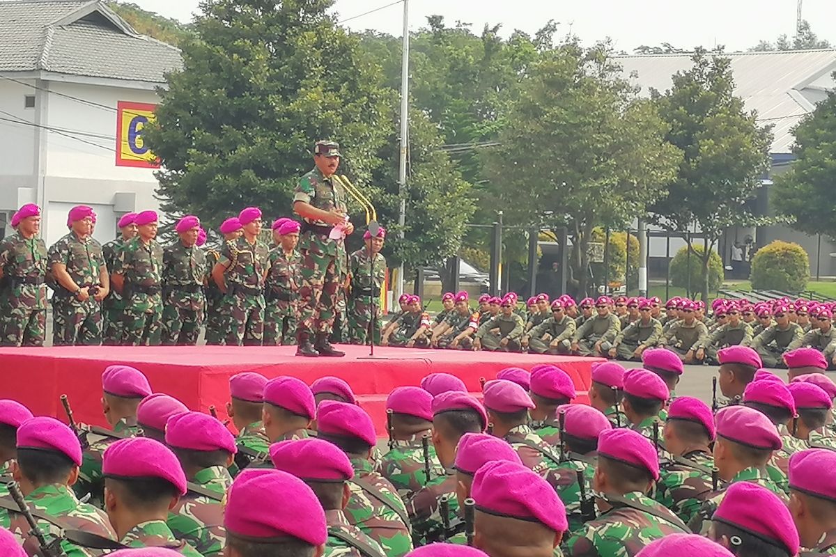 Panglima TNI minta Marinir mankan tahapan penghitungan suara Pemilu 2019
