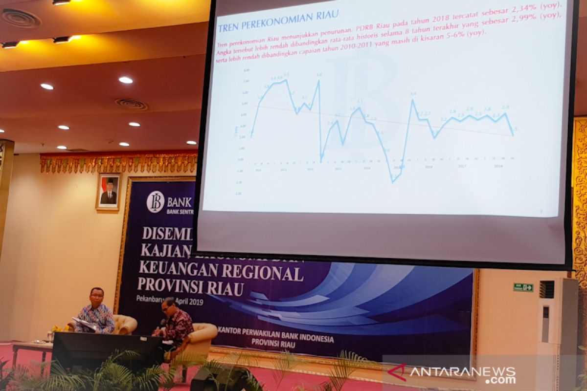 Ekonomi Riau 2019 diprediksi tumbuh 2,70 persen. Begini penjelasan BI