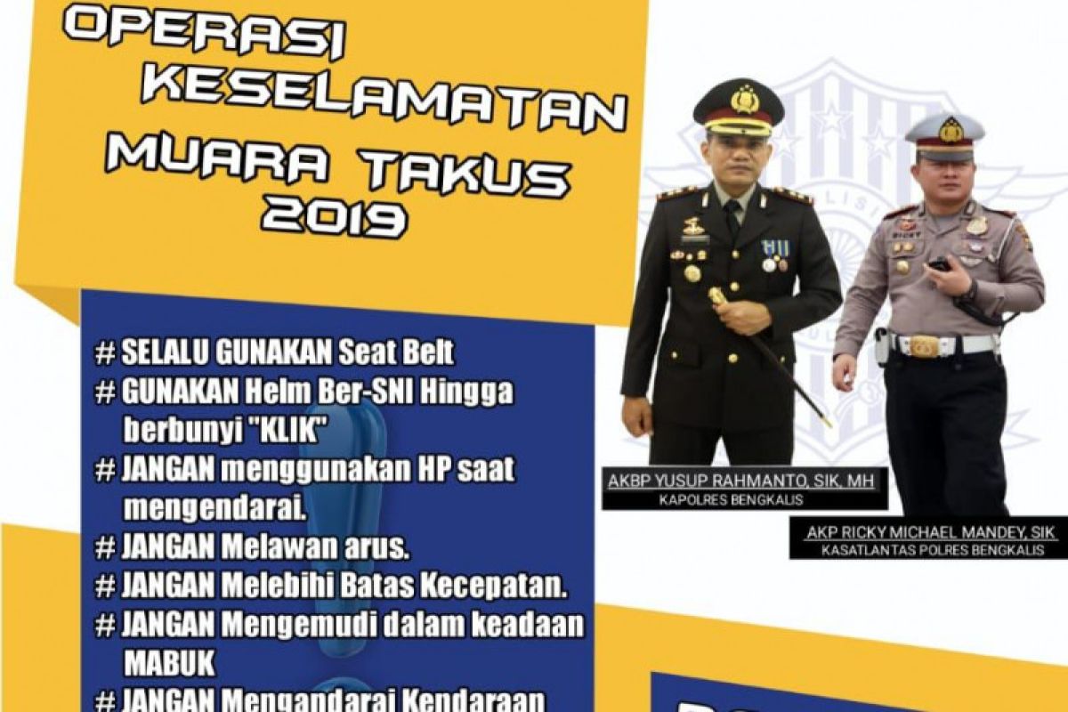 Satlantas Polres Bengkalis start operasi Muara Takus di bulan Mei