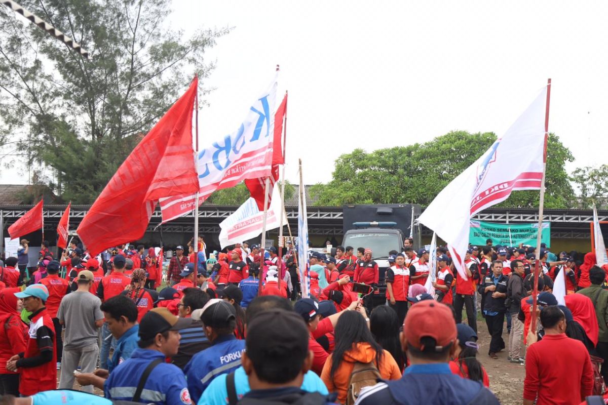 Peringatan May Day di Jakarta Utara tuntut revisi PP 78