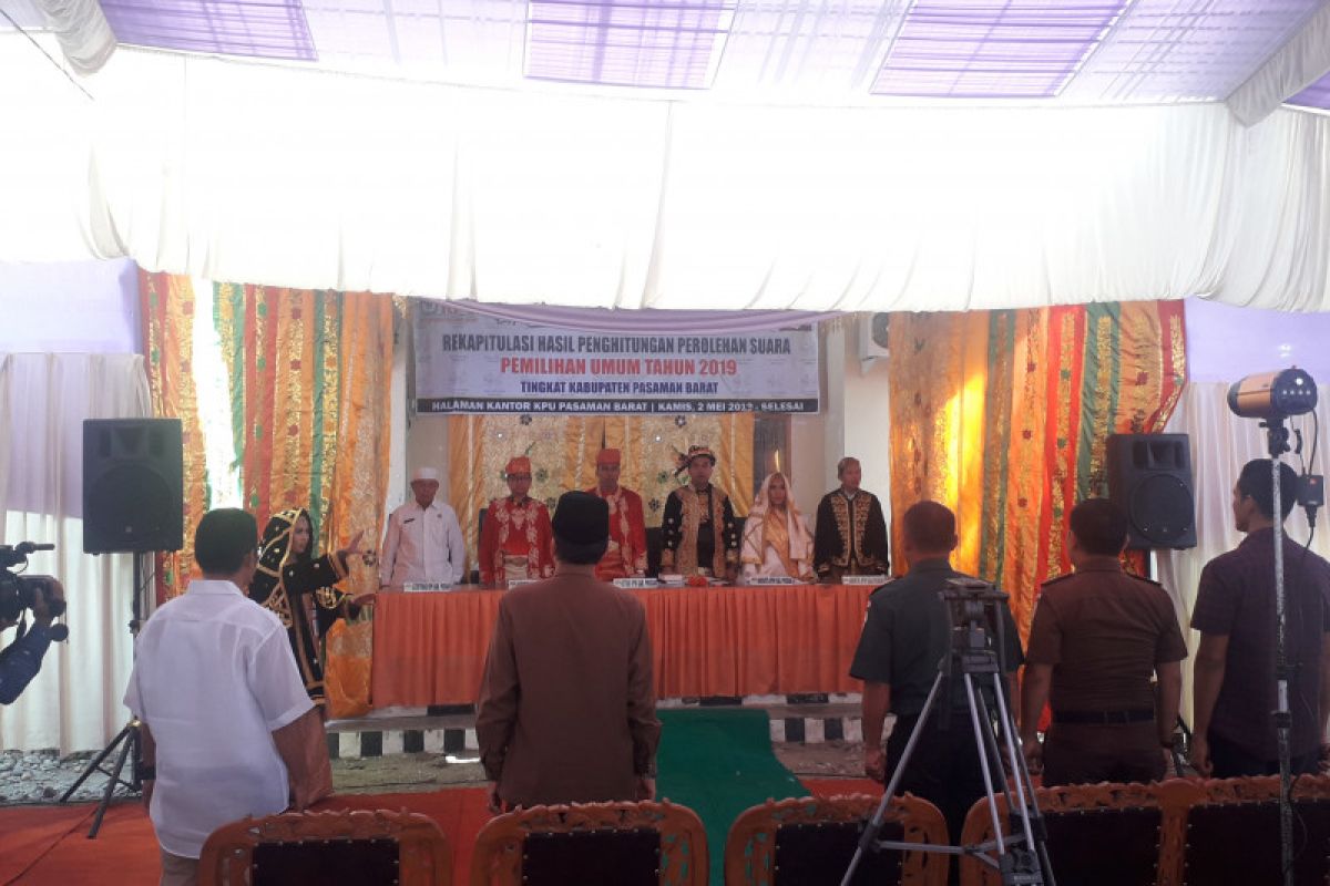 Rekapitulasi perolehan suara tingkat Kabupaten Pasaman Barat dimulai