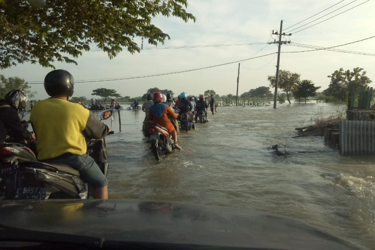 Dua tanggul jebol di Gresik memperparah banjir