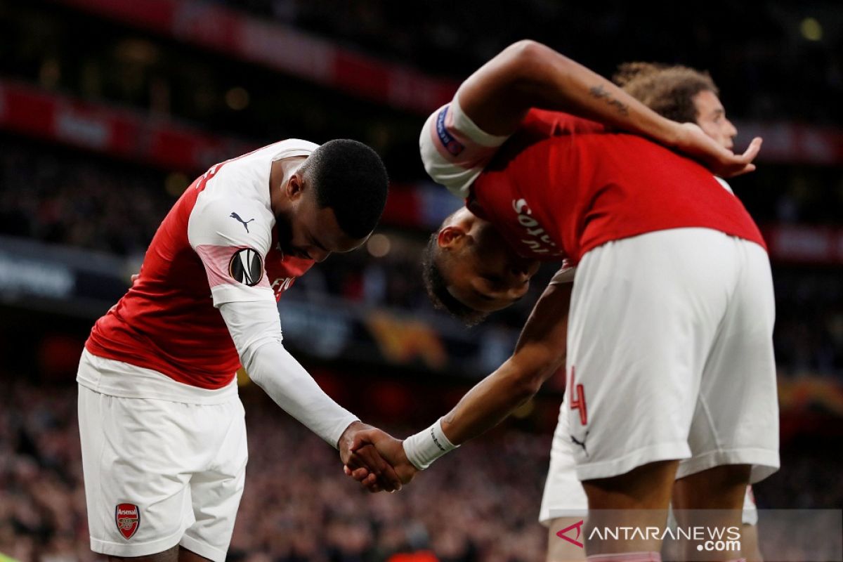 Duet Lacazette - Aubameyang tampil gemilang saat Arsenal tundukkan Valencia 3-1