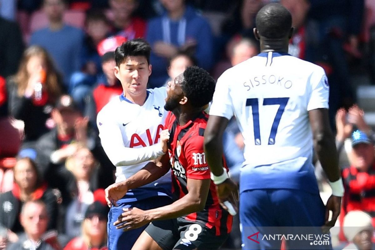 Dapat dua kartu merah, Tottenham ditundukkan Bournemouth jelang bubar