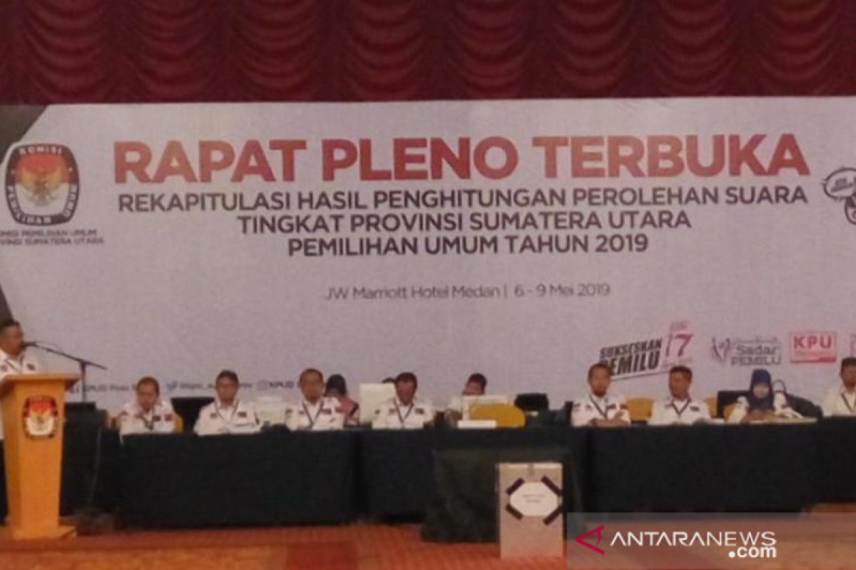 KPU Sumut rekapitulasi perolehan suara  Pemilu 2019