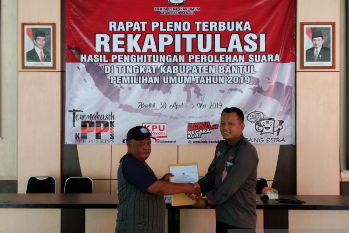 Paslon 01 mengungguli  paslon 02 hasil rekapitulasi KPU Bantul