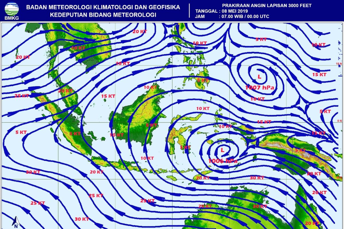 Bibit siklon tropis di Laut Banda makin menguat