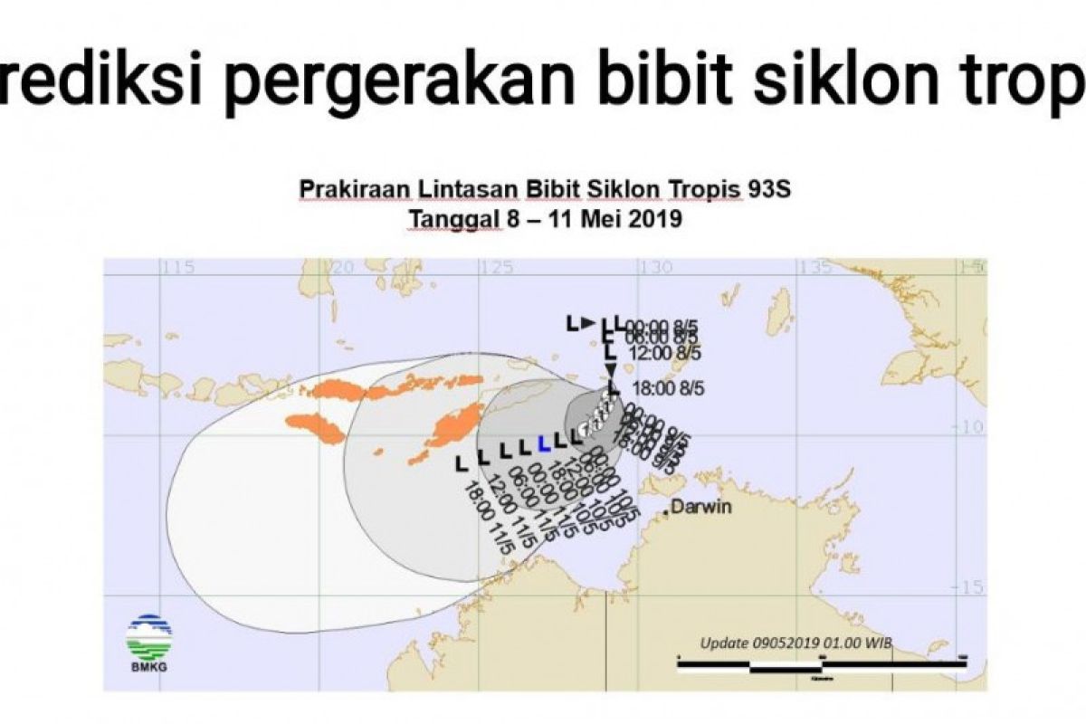 Siklon tropis Lili tumbuh di Laut Timor