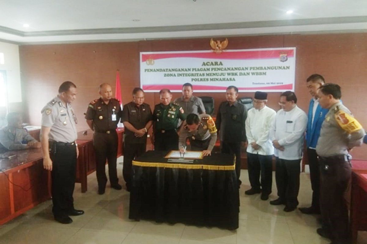 Polres Minahasa canangkan Pembangunan Zona Integritas menuju WBK-WBBM