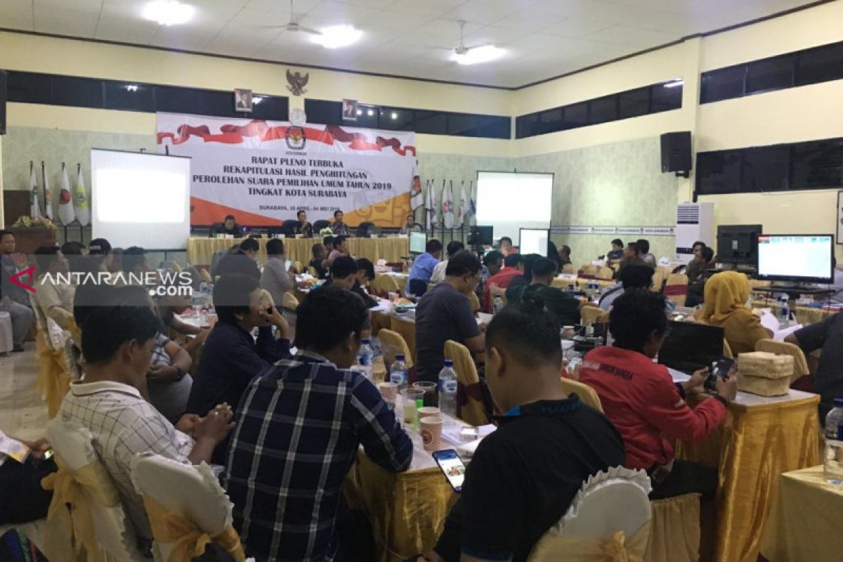 KPU umumkan perolehan suara partai dan caleg di Kota Surabaya