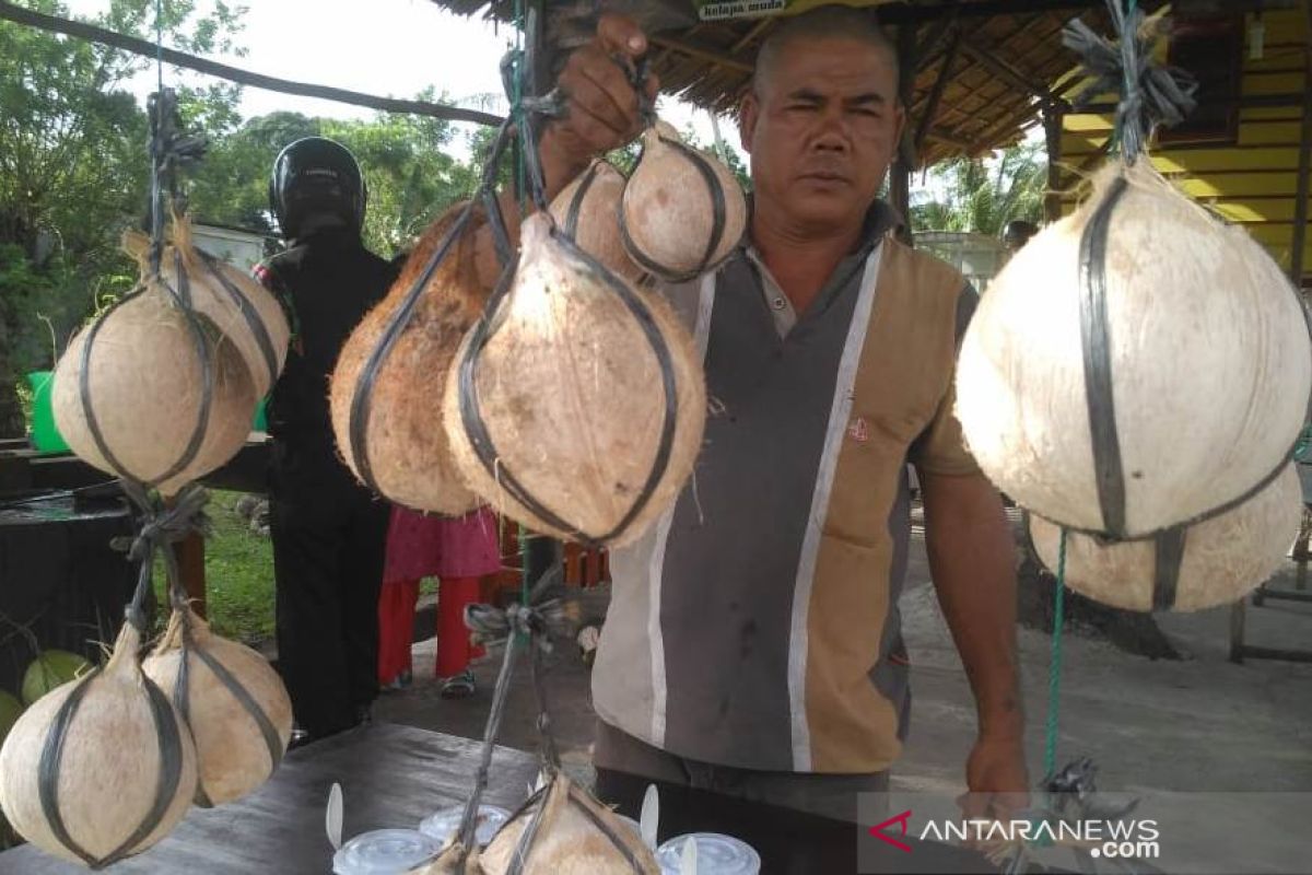 Berburu kelapa bakar khas Ramadhan di Aceh Barat