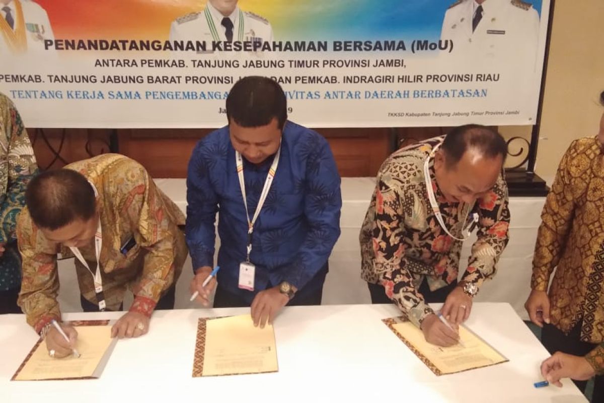 Dorong percepatan pembangunan infrastruktur, Pemkab Inhil jalin kerjasama antar dua Kabupaten tetangga.