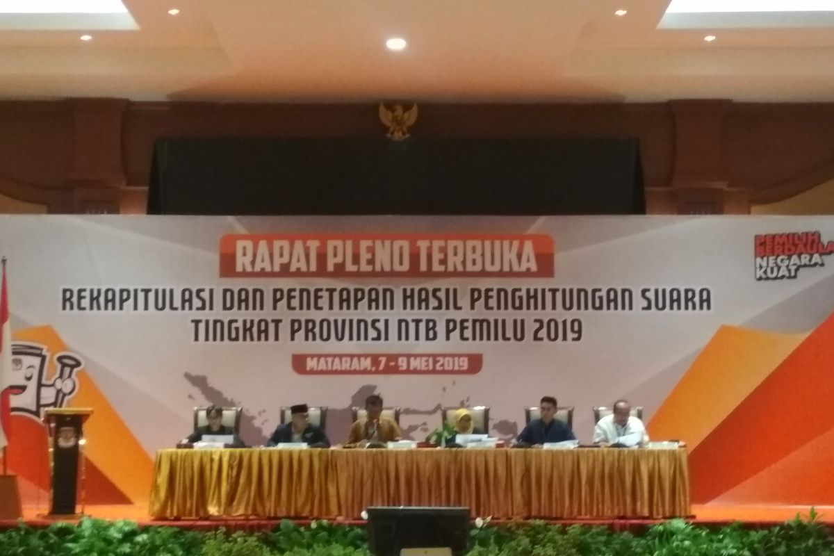 Pleno rekapitulasi penghitungan suara dilanjutkan di NTB