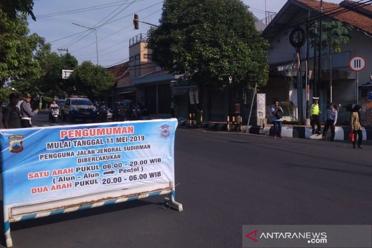 Jalan satu arah di Jalan Jenderal Sudirman Kudus mulai disosialisasikan