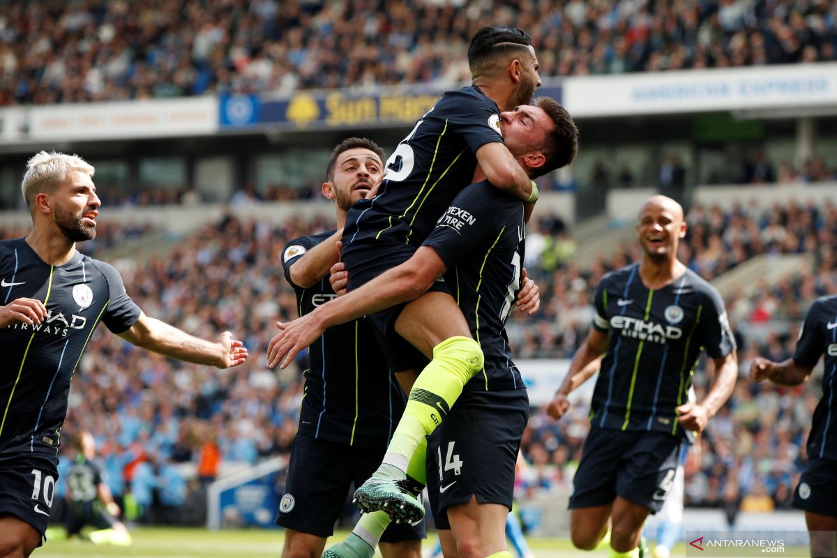 Babak pertama City unggul 2-1 atas Brighton & Hove Albion