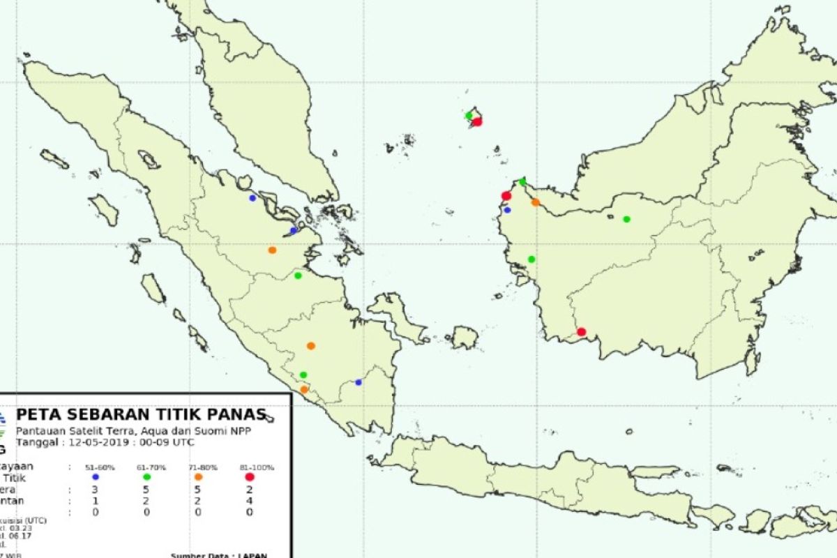 Minggu (12/5) satu titik hotspot terpantau di Jambi