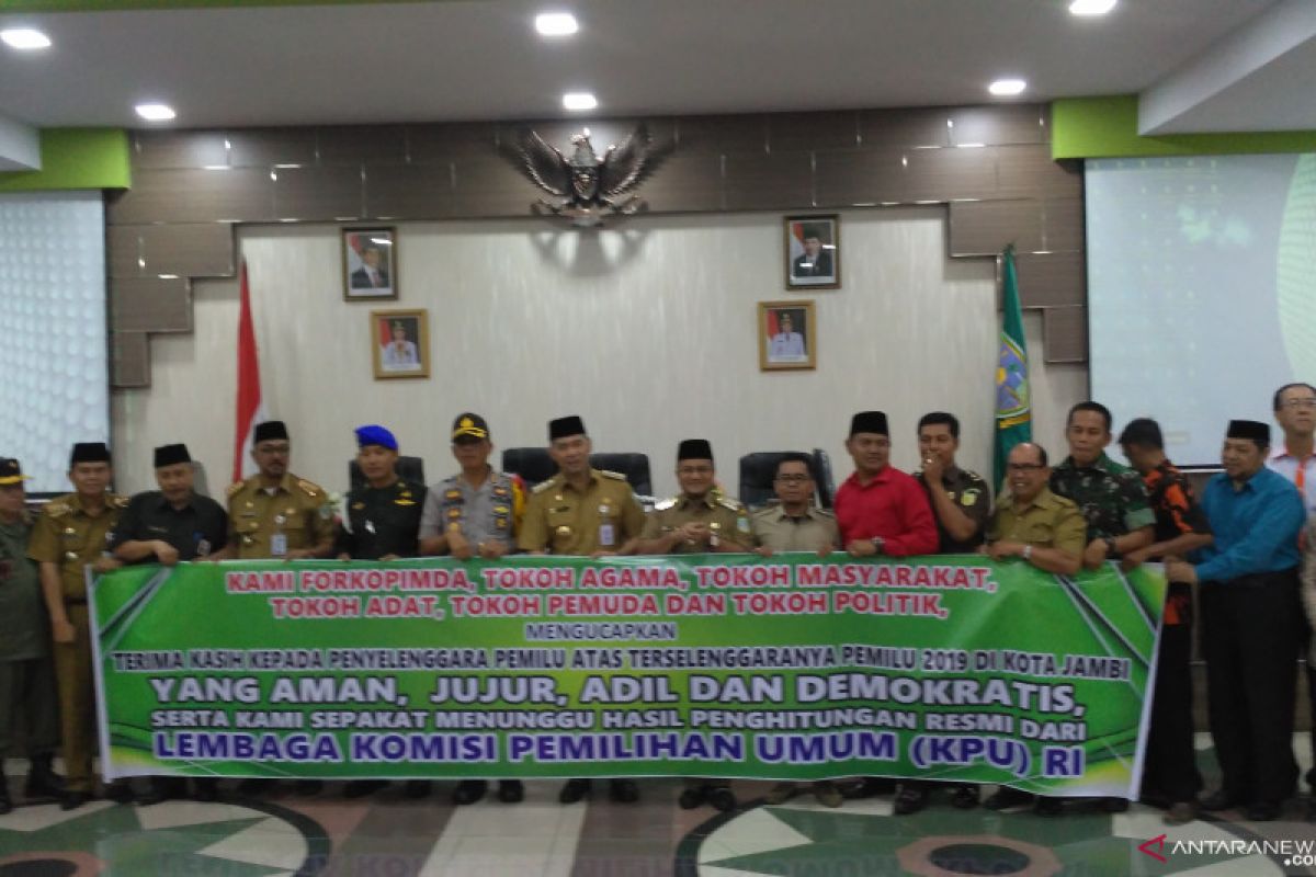 Forkompinda Kota Jambi deklarasi jaga hasil Pemilu