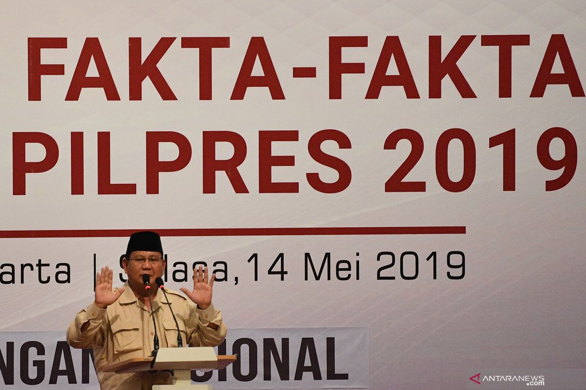 Prabowo: Kami masih menaruh harapan kepada KPU untuk tegakkan keadilan dan kebenaran