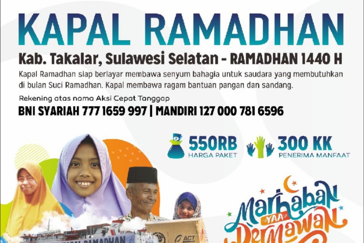 Kapal Ramadhan ACT berlayar ke kabupaten Takalar