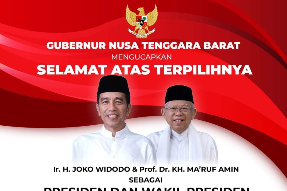 Gubernur NTB ucapkan selamat atas kemenangan Jokowi-Ma'ruf