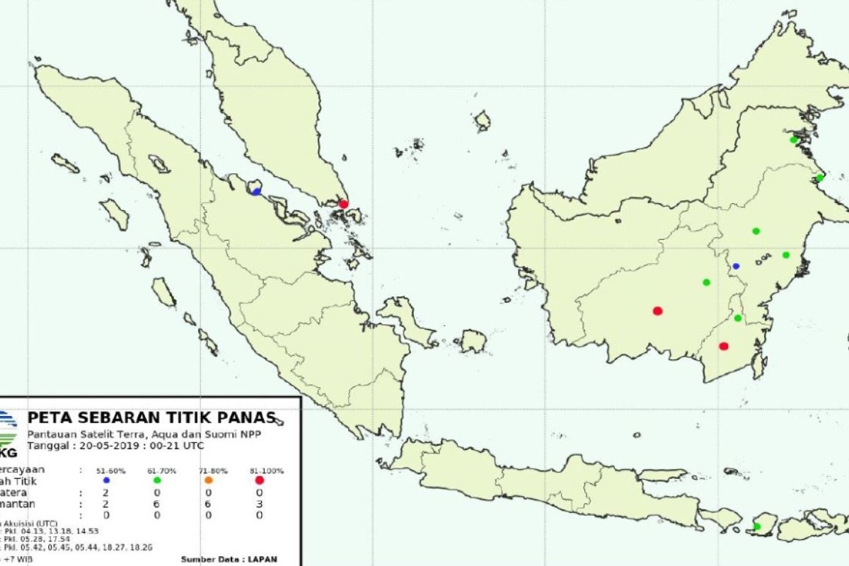 Selasa (21/5) pagi, Jambi nihil hotspot