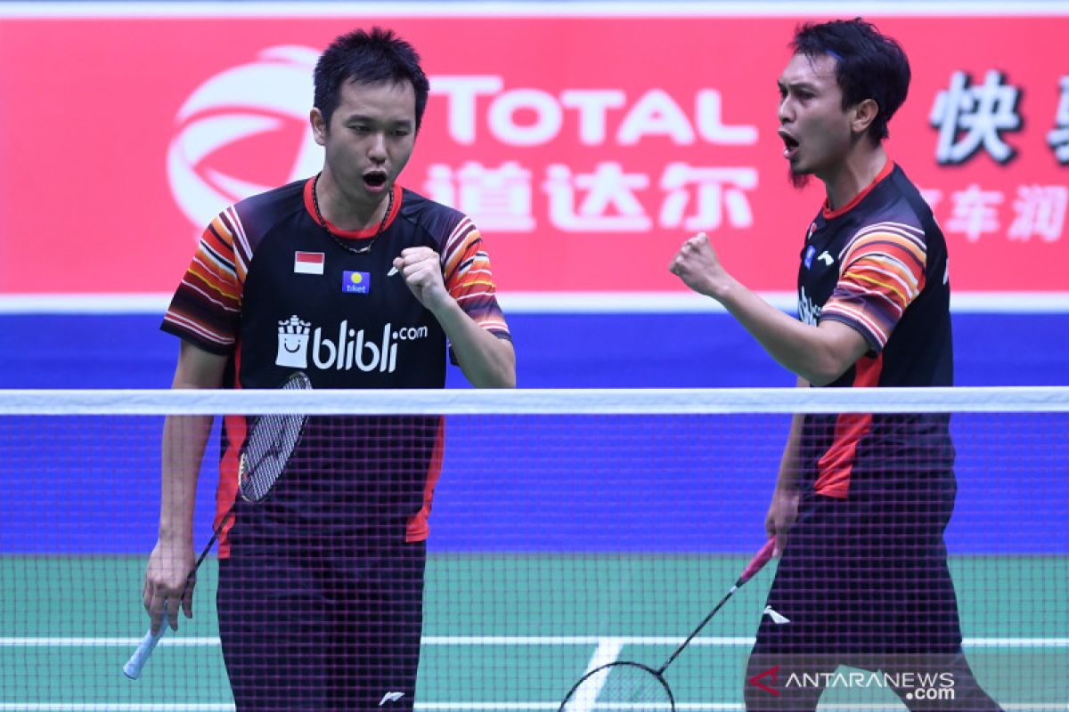 Hendra/Ahsan ke babak kedua usai tundukkan Ellis/Langridge