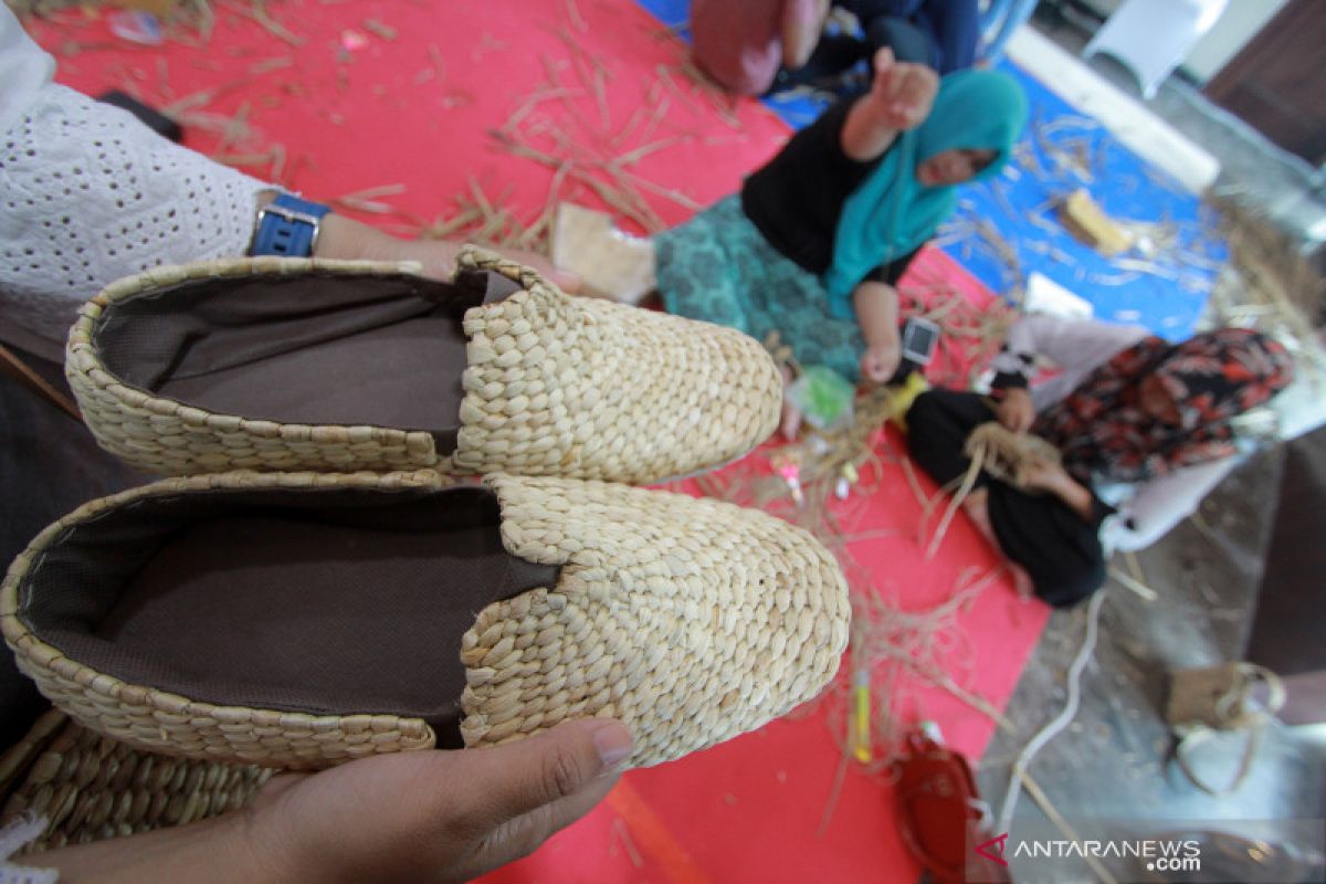 Pengrajin pemula Gorontalo hasilkan karya di pelatihan eceng gondok