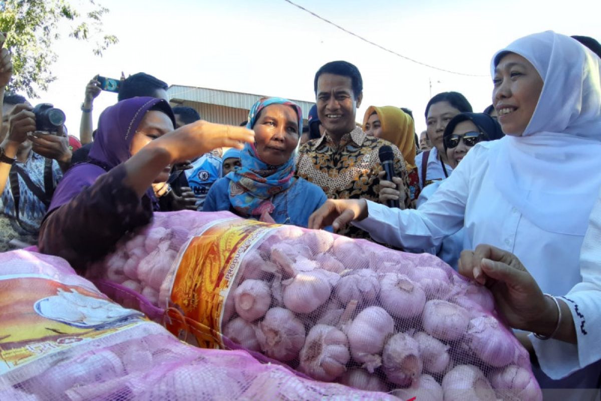 Mentan-Gubernur Jatim operasi pasar bawang putih di Sidoarjo