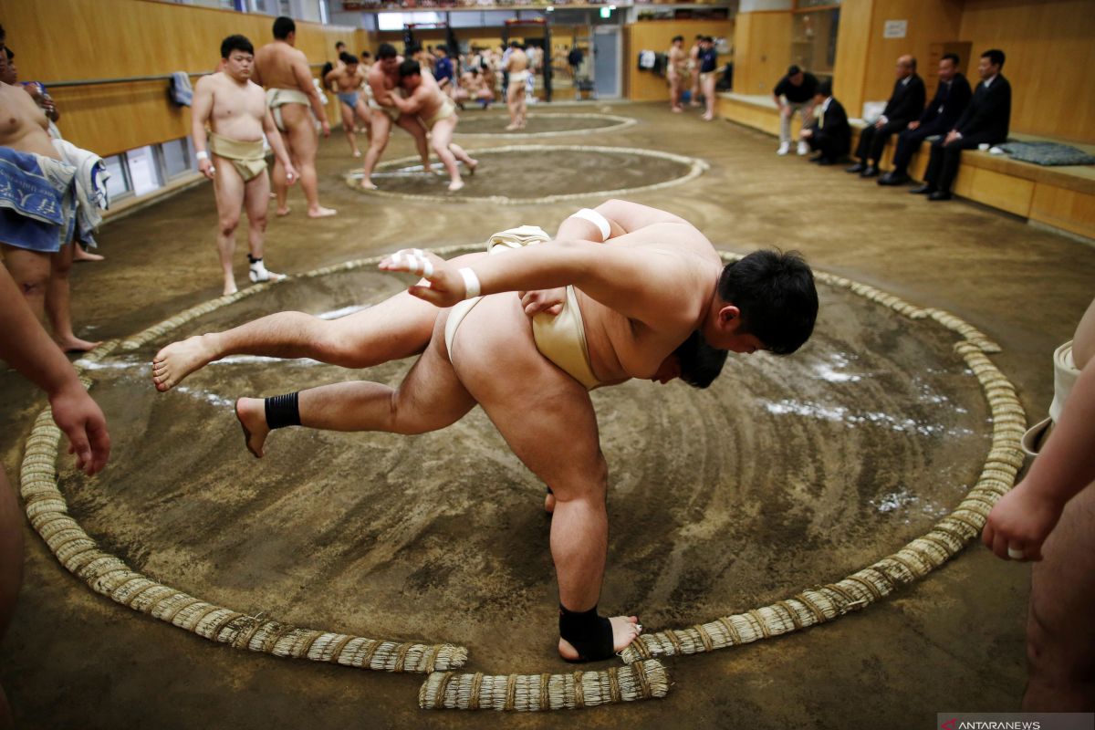 Turnamen sumo Jepang kembali dihadiri penonton