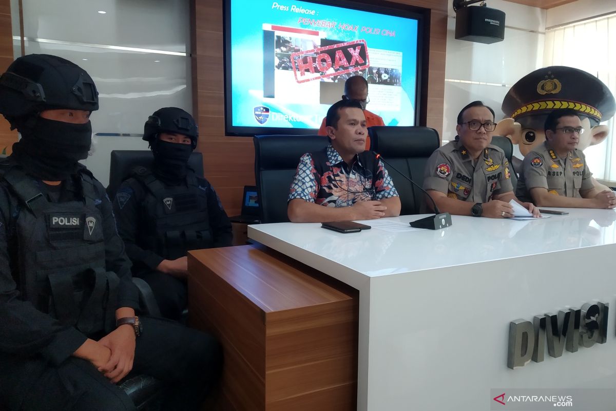 Bareskrim ciduk tersangka penyebar hoaks Polri libatkan polisi Tionghoa