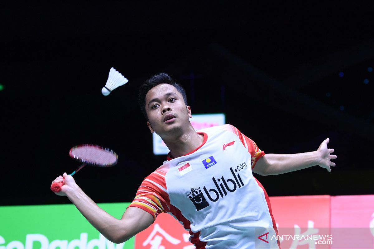 Piala Sudirman, Ginting tumbang, Indonesia tertinggal 1-2 dari Jepang